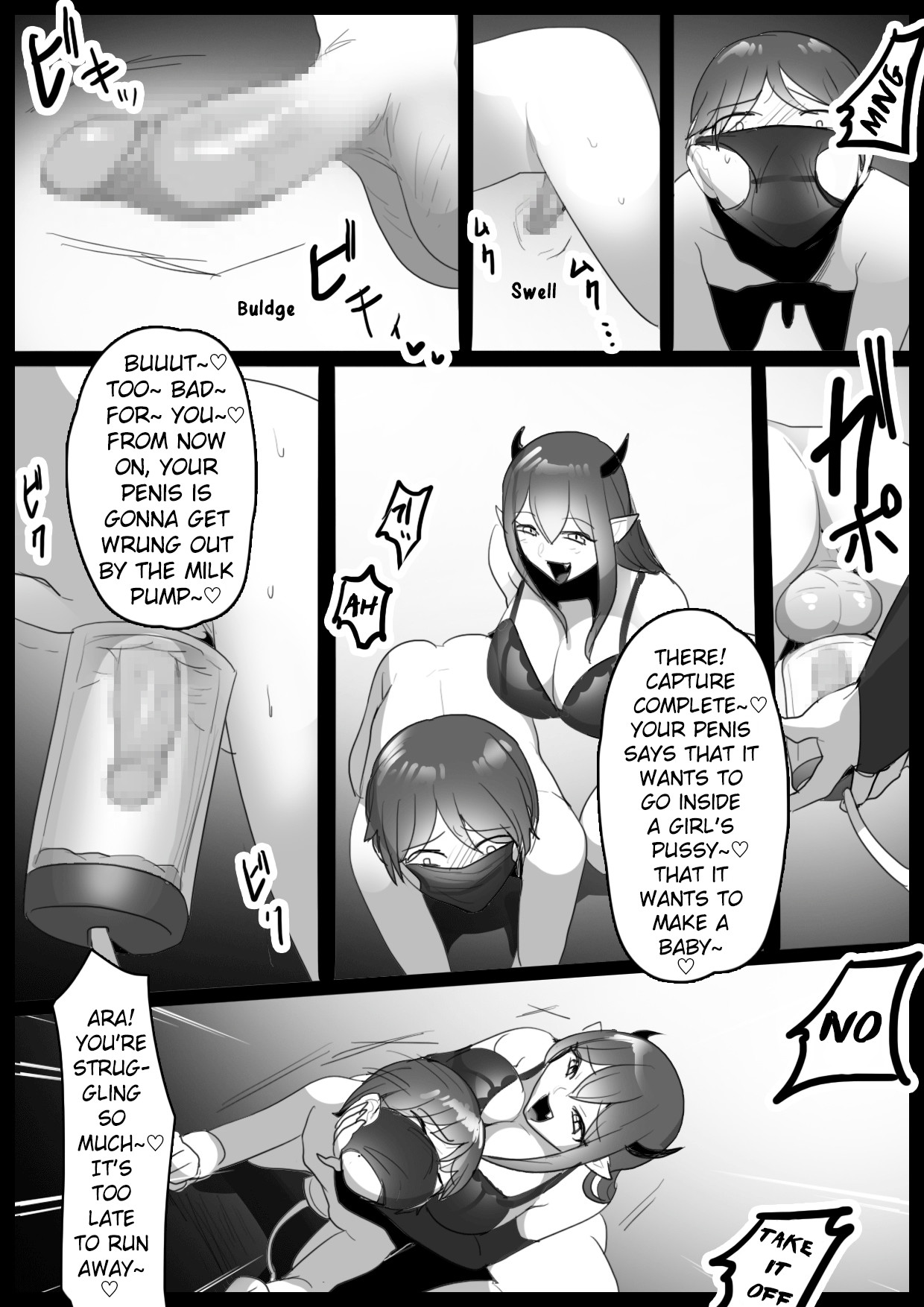 Hentai Manga Comic-Sakubatsu ~Turned into Livestock and Getting our Penises Milked by Succubus Sisters~-Read-7